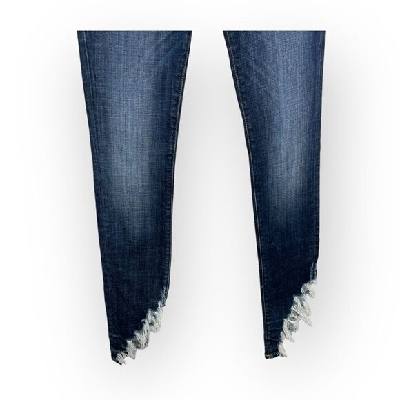 R13 Jeans Indigo Kate Skinny Angled Hem Fray-Howell Dark Wash Denim Size 28 - Picture 7 of 15
